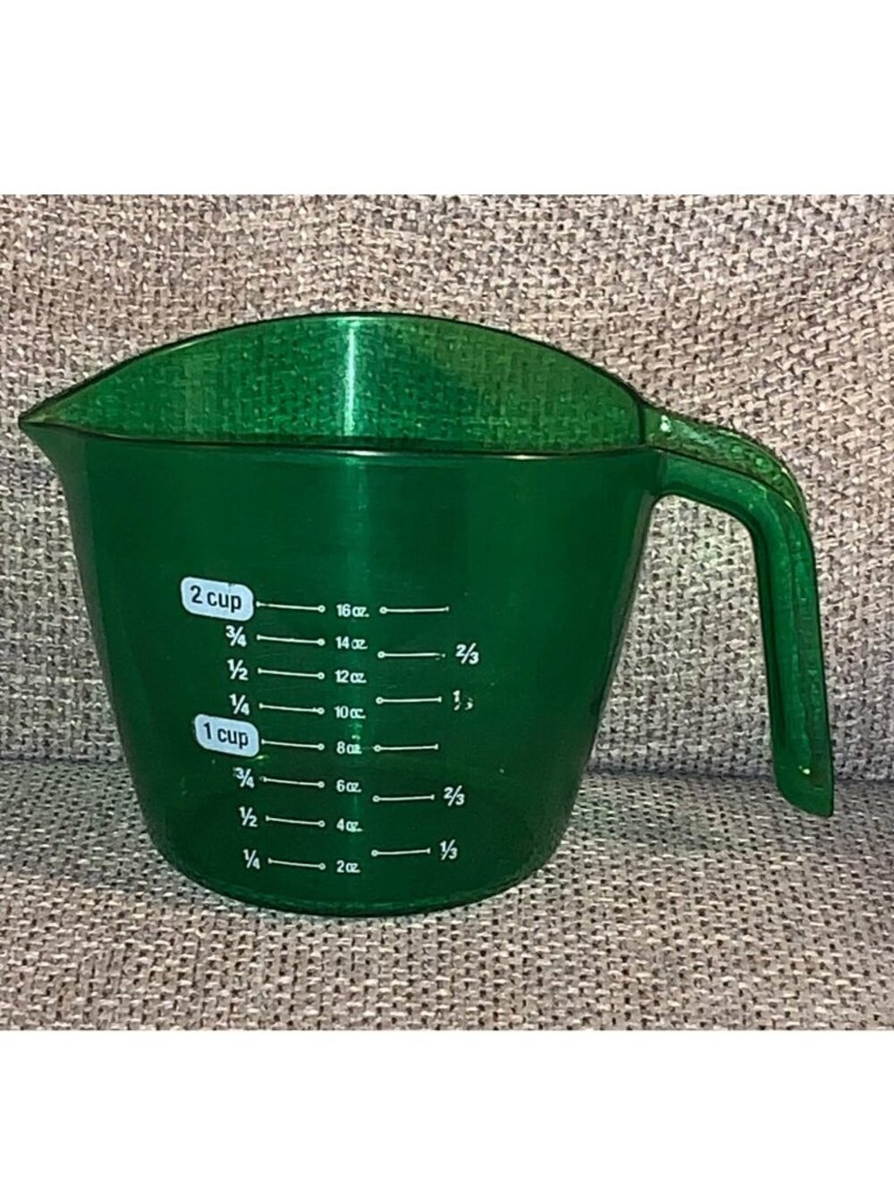 Dark Green Translucent Plastic 2 Cup Measuring Cup